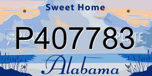 P407783 Alabama License Plate