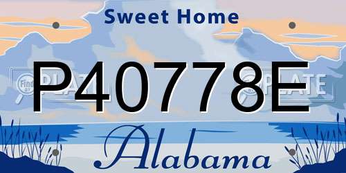 P40778E Alabama License Plate