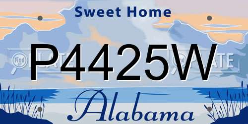 P4425W Alabama License Plate