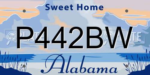 P442BW Alabama License Plate