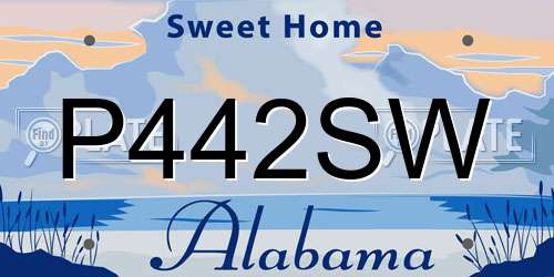 P442SW Alabama License Plate