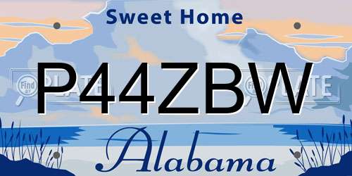 P44ZBW Alabama License Plate