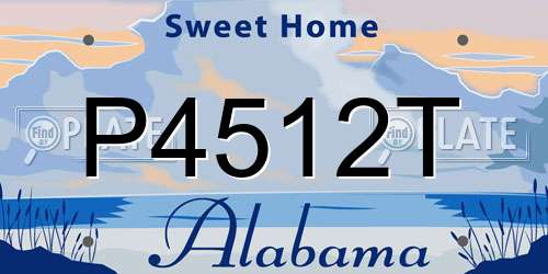 P4512T Alabama License Plate
