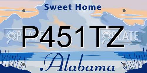 P451TZ Alabama License Plate