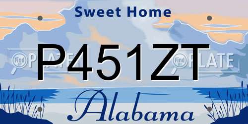 P451ZT Alabama License Plate