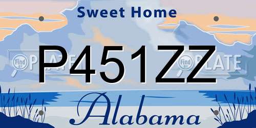 P451ZZ Alabama License Plate