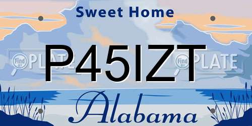 P45IZT Alabama License Plate