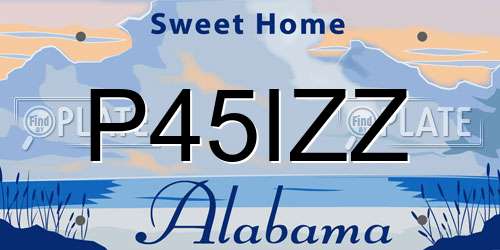 P45IZZ Alabama License Plate