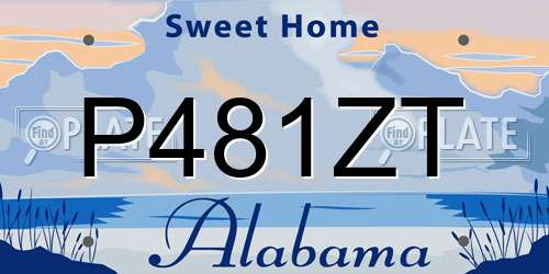 P481ZT Alabama License Plate