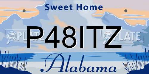 P48ITZ Alabama License Plate