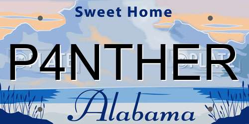 P4NTHER Alabama License Plate