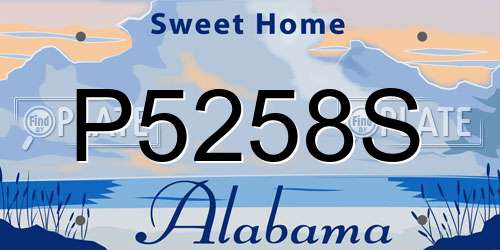 P5258S Alabama License Plate