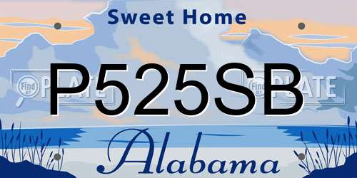 P525SB Alabama License Plate