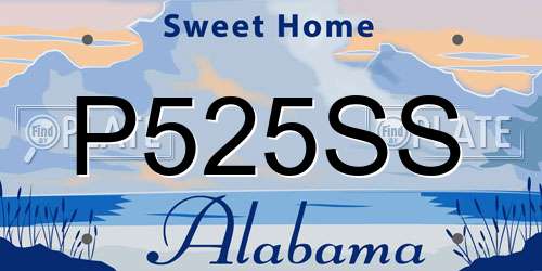 P525SS Alabama License Plate