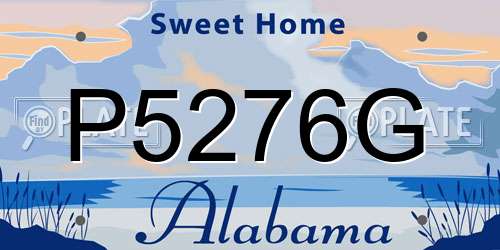 P5276G Alabama License Plate