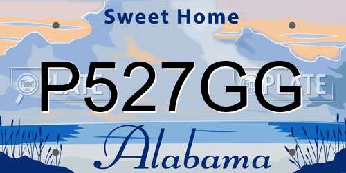 P527GG Alabama License Plate