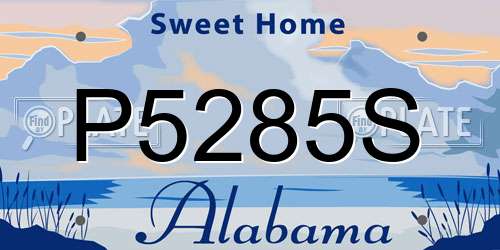 P5285S Alabama License Plate