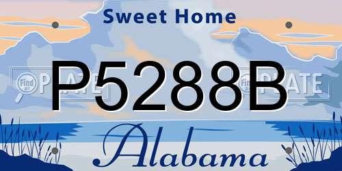 P5288B Alabama License Plate