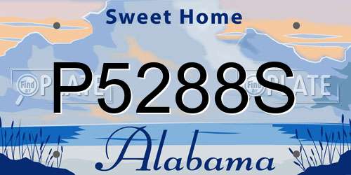 P5288S Alabama License Plate