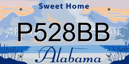 P528BB Alabama License Plate