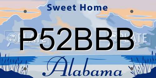 P52BBB Alabama License Plate