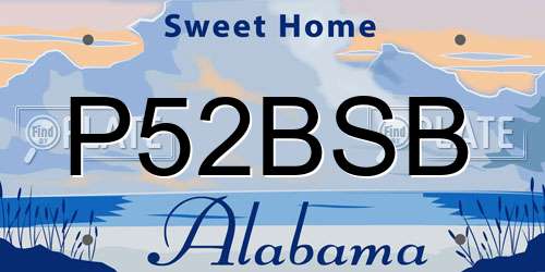 P52BSB Alabama License Plate