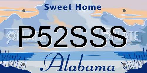 P52SSS Alabama License Plate