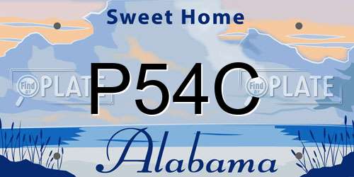 P54C Alabama License Plate