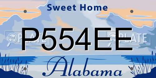 P554EE Alabama License Plate