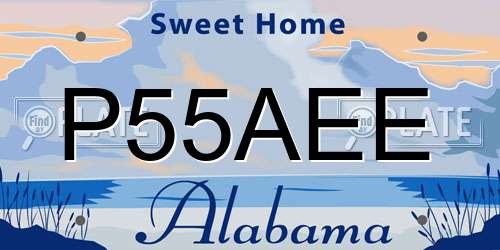 P55AEE Alabama License Plate