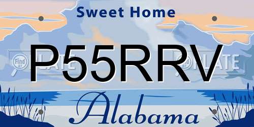 P55RRV Alabama License Plate
