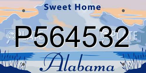P564532 Alabama License Plate