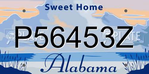 P56453Z Alabama License Plate
