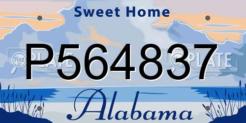 P564837 Alabama License Plate