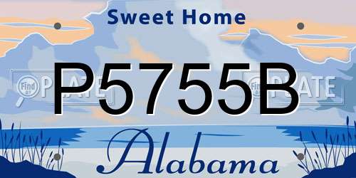 P5755B Alabama License Plate