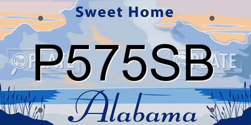 P575SB Alabama License Plate