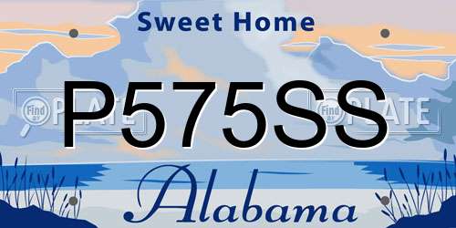 P575SS Alabama License Plate