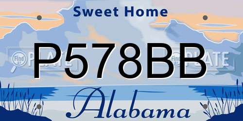 P578BB Alabama License Plate