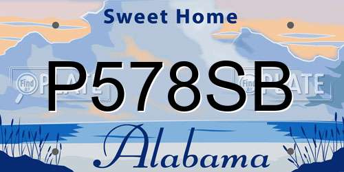 P578SB Alabama License Plate