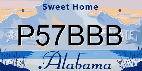 P57BBB Alabama License Plate