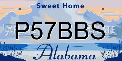 P57BBS Alabama License Plate