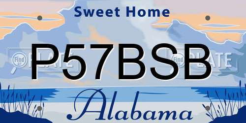 P57BSB Alabama License Plate