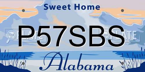 P57SBS Alabama License Plate
