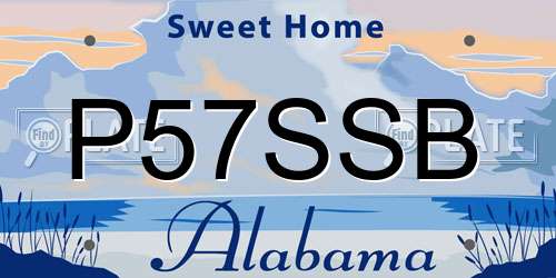 P57SSB Alabama License Plate