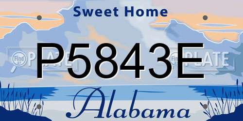 P5843E Alabama License Plate