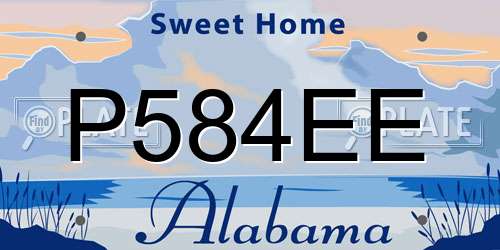 P584EE Alabama License Plate