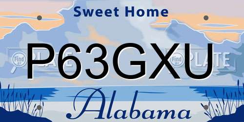 P63GXU Alabama License Plate