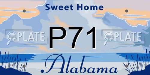 P71 Alabama License Plate