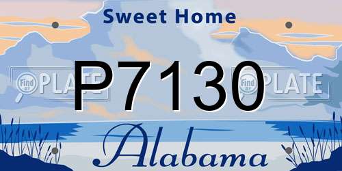 P7130 Alabama License Plate