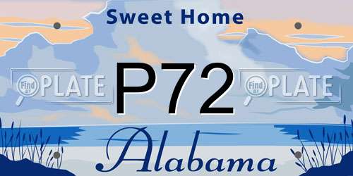 P72 Alabama License Plate
